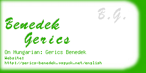 benedek gerics business card